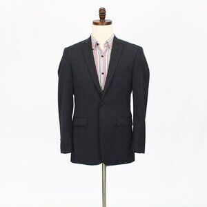Calvin Klein 38R Gray Solid 2-Button Sport Coat Blazer Jacket P479